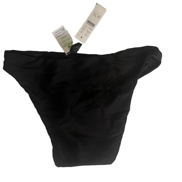 J Crew Black High Rise Cheeky Coverage Bikini Swim Bottom Size Small NWT - Picture 2 of 5